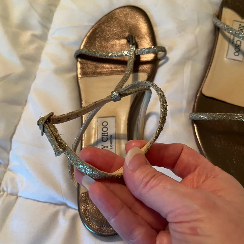 Jimmy Choo Sparkly Flat Sandals